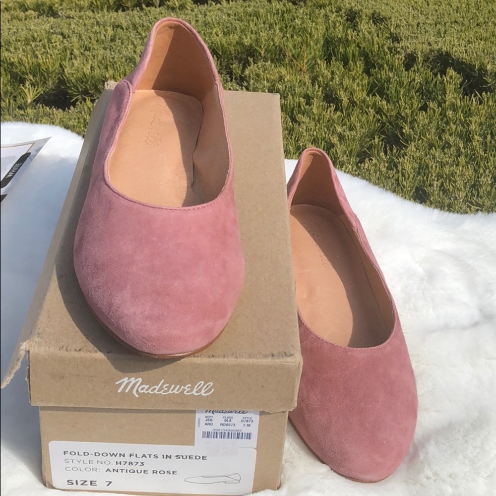 Madewell fold down flats in suede